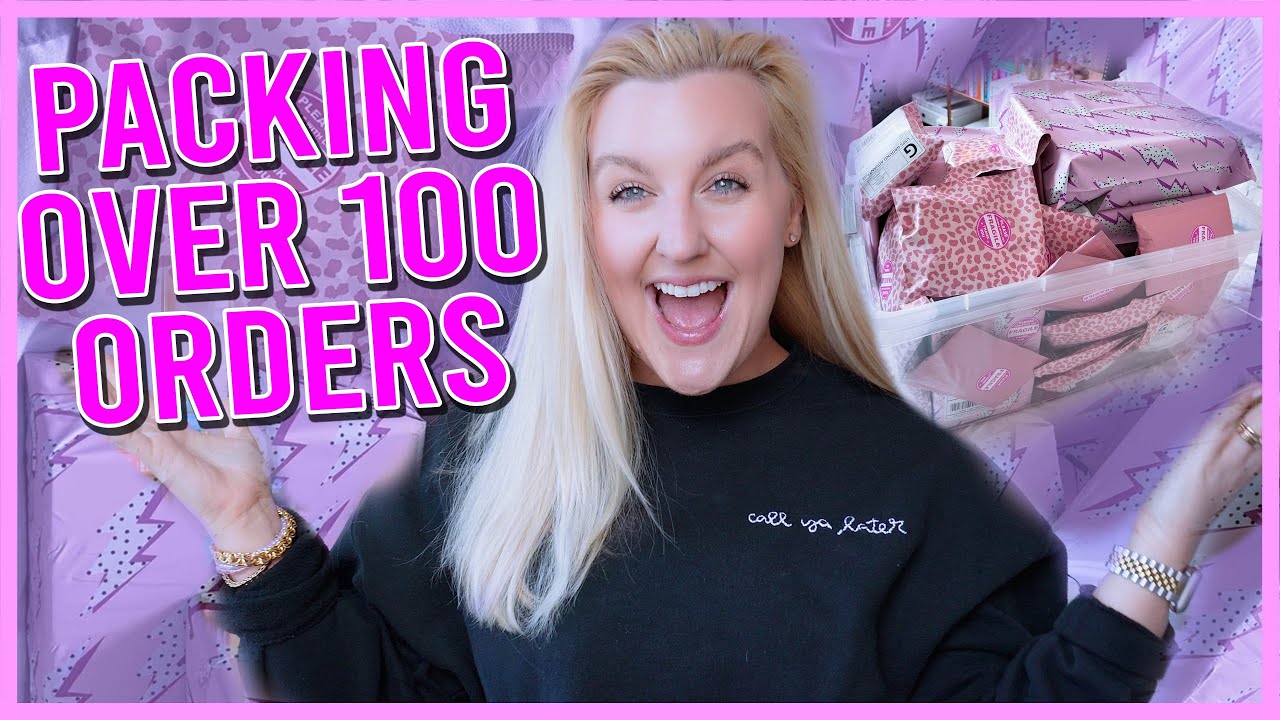 packing over 100 orders 🫶🏻💗📬 (how I pack orders for my small business)