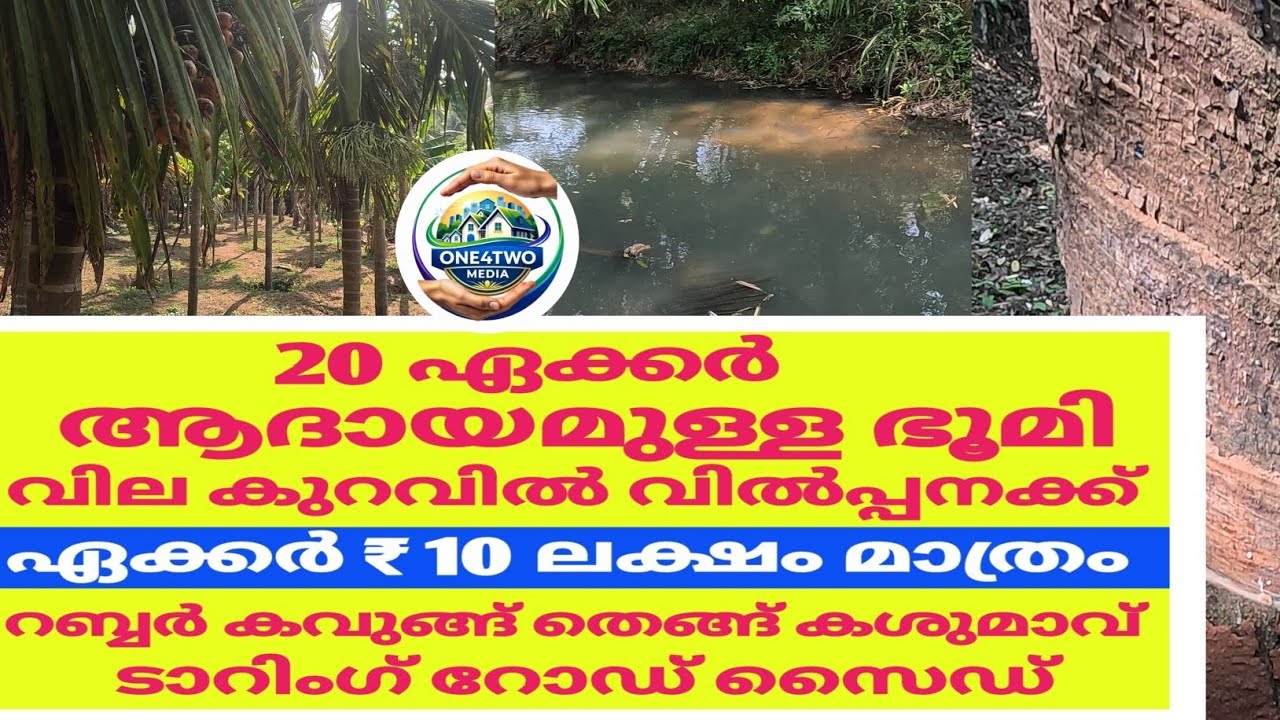 20 ഏക്കർ ആദായമുള്ള ഭൂമി ഏക്കർ 10 ലക്ഷം മാത്രം /Budget property for sale Kerala