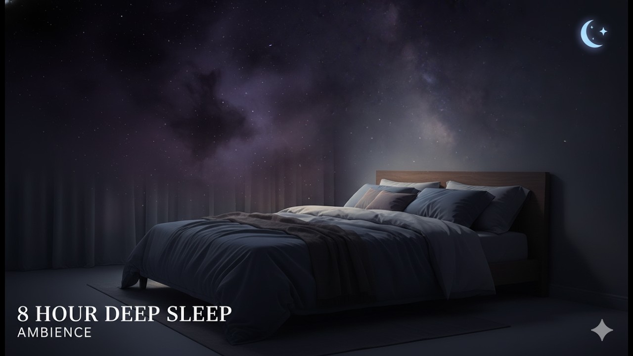 8 Hours Deep Sleep 🌌 Dark Space Nebula Ambience | Night Ambient Soundscape