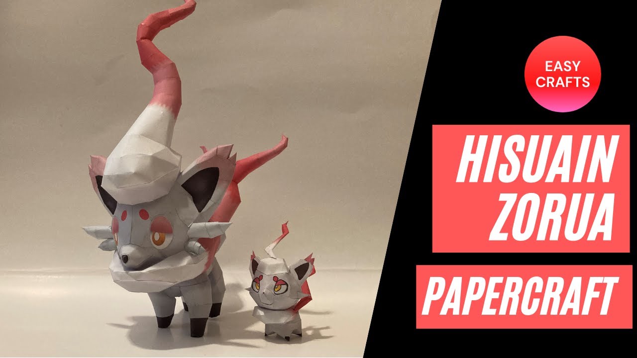 Building Hisuian Zorua out of paper | Pokemon Papercraft