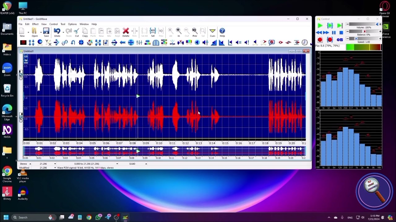 How To Record In High Quality Using goldWave With NVDA Screen reader Full  Explain In English