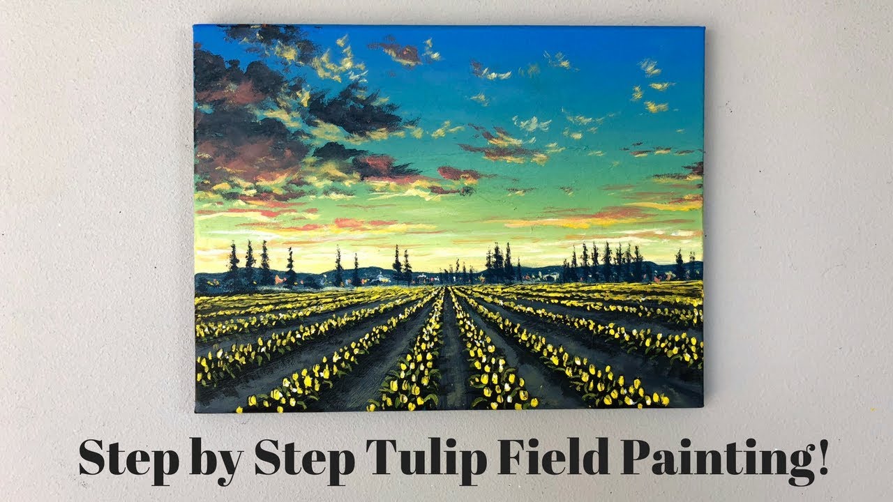 Field of Tulips STEP by STEP Acrylic Painting (ColorByFeliks)