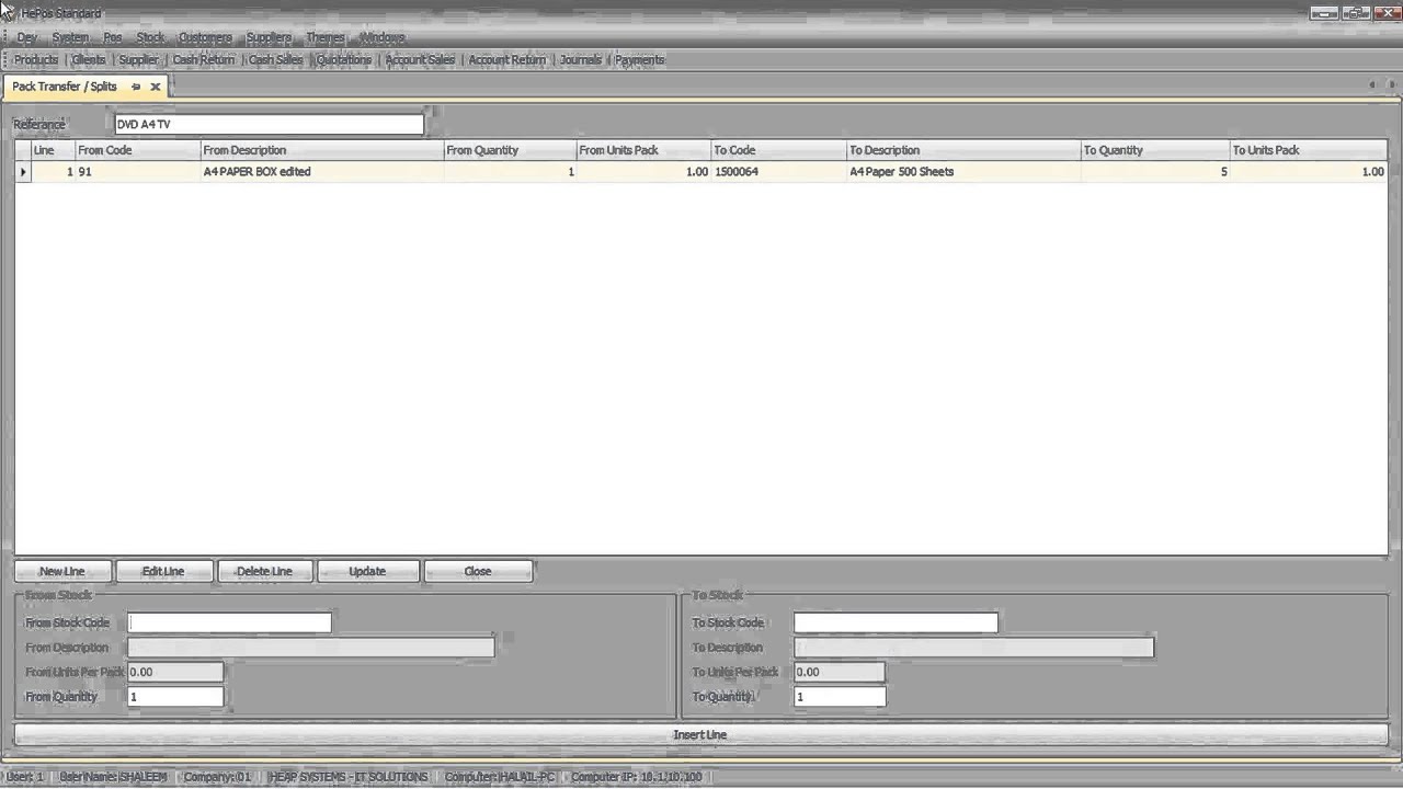 How To Process Stock - Pack Transfer / Splits