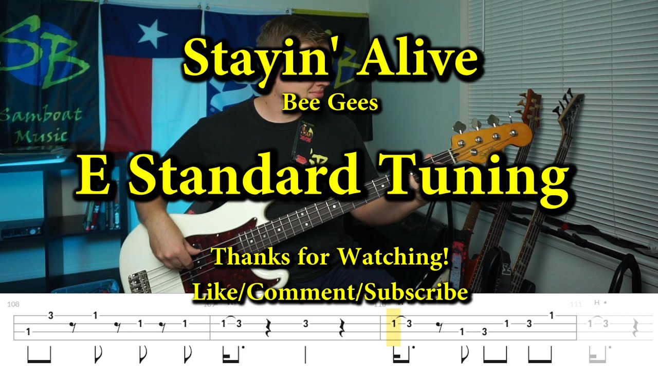 Stayin' Alive - Bee Gees (Bass Cover with Tabs)