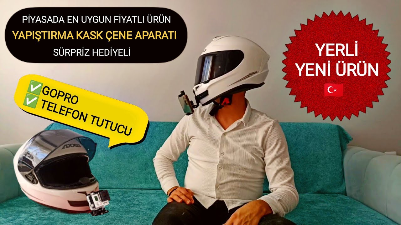 Kask Çene Yapıştırıcılı Telefon ve Aksiyon Kamera (GO PRO) Tutucu #knmaster