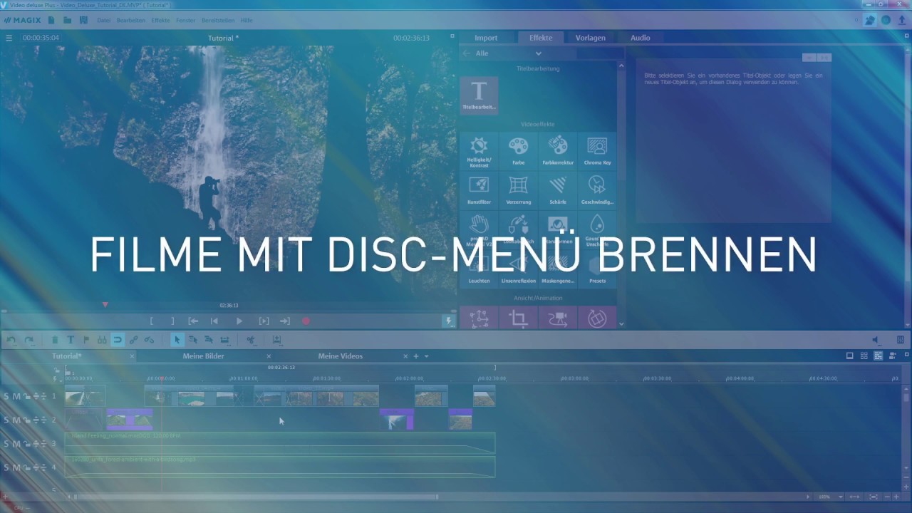 Filme mit Disc Menue brennen | Video deluxe