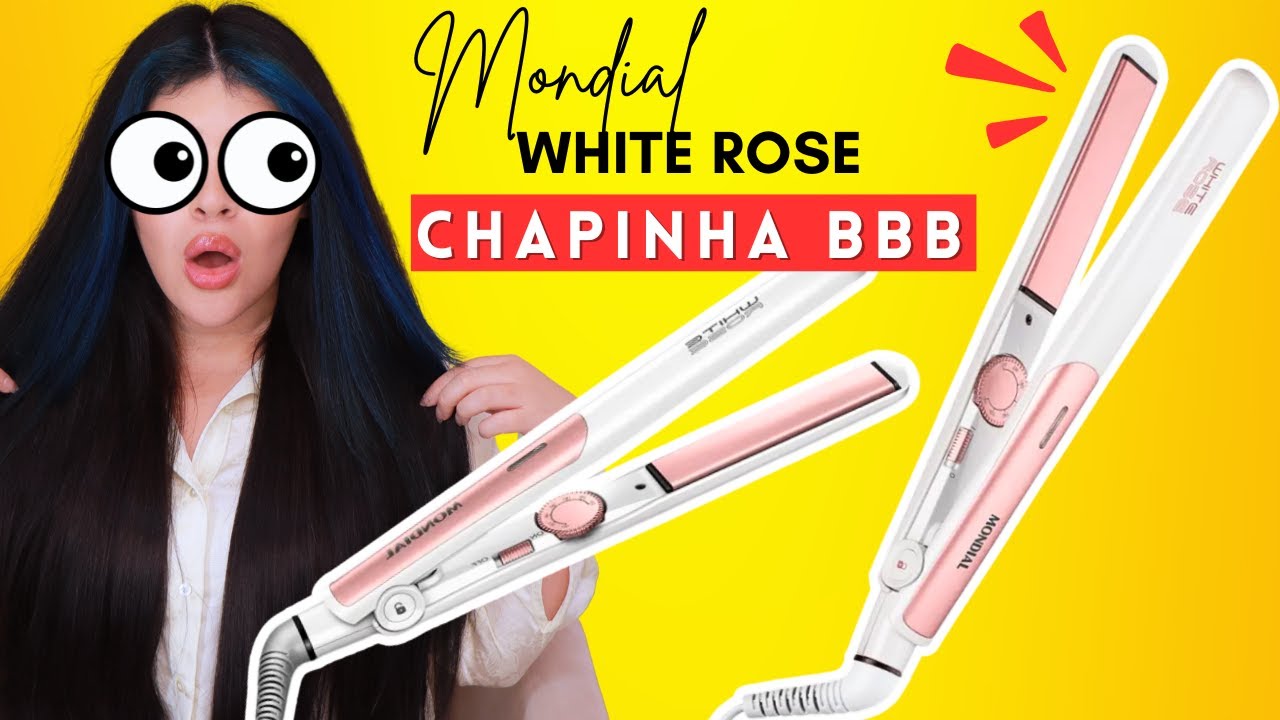 🤍 PRANCHA MONDIAL WHITE ROSE: Boa, Bonita e Barata, Faz de 100ºC até 220ºC