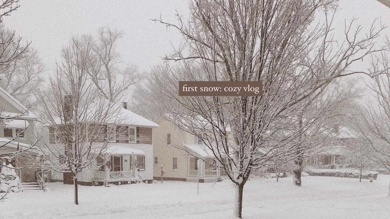 first snow: cozy vlog 🧺