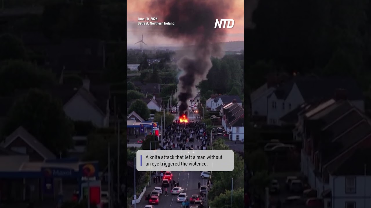 Drone Captures Anti immigrant Violence After Knife Attack in Belfast