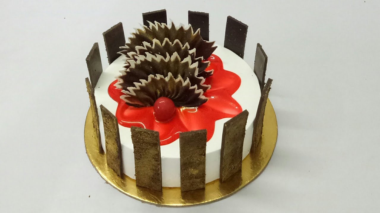 Basic new simple cake design -28 [chocolate garnishing ]