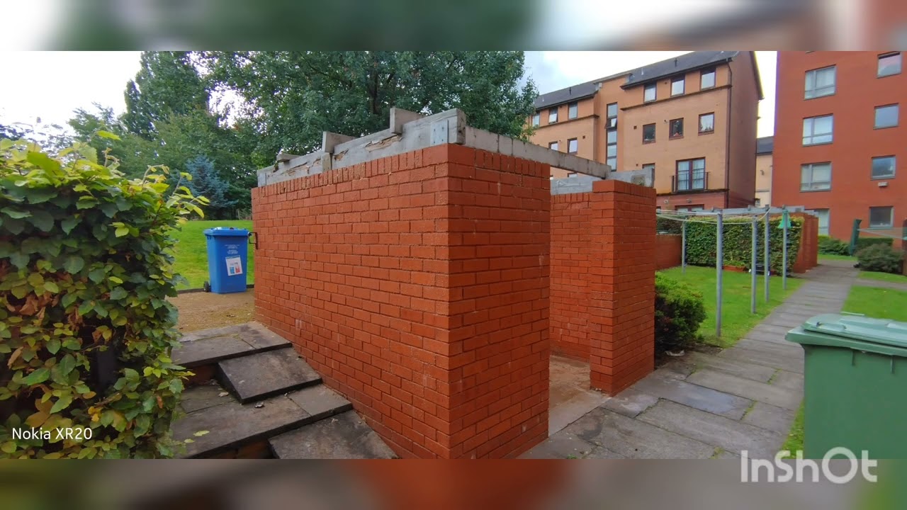 Bin stores and boundary walls Softwash clean. Gorbals. Water melons watch till end.