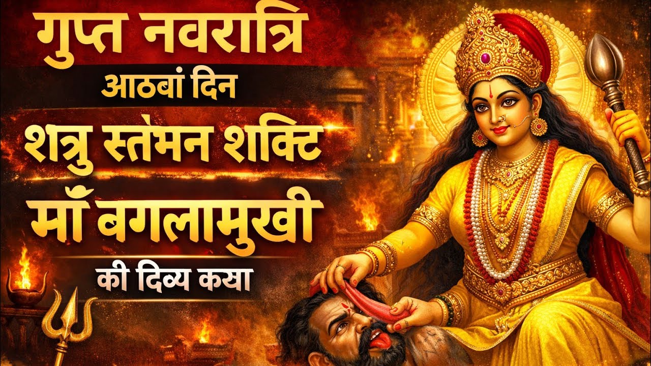 गुप्त नवरात्रि आठवां दिन | माँ बगलामुखी की दिव्य कथा | शत्रु नाश और विजय का रहस्य