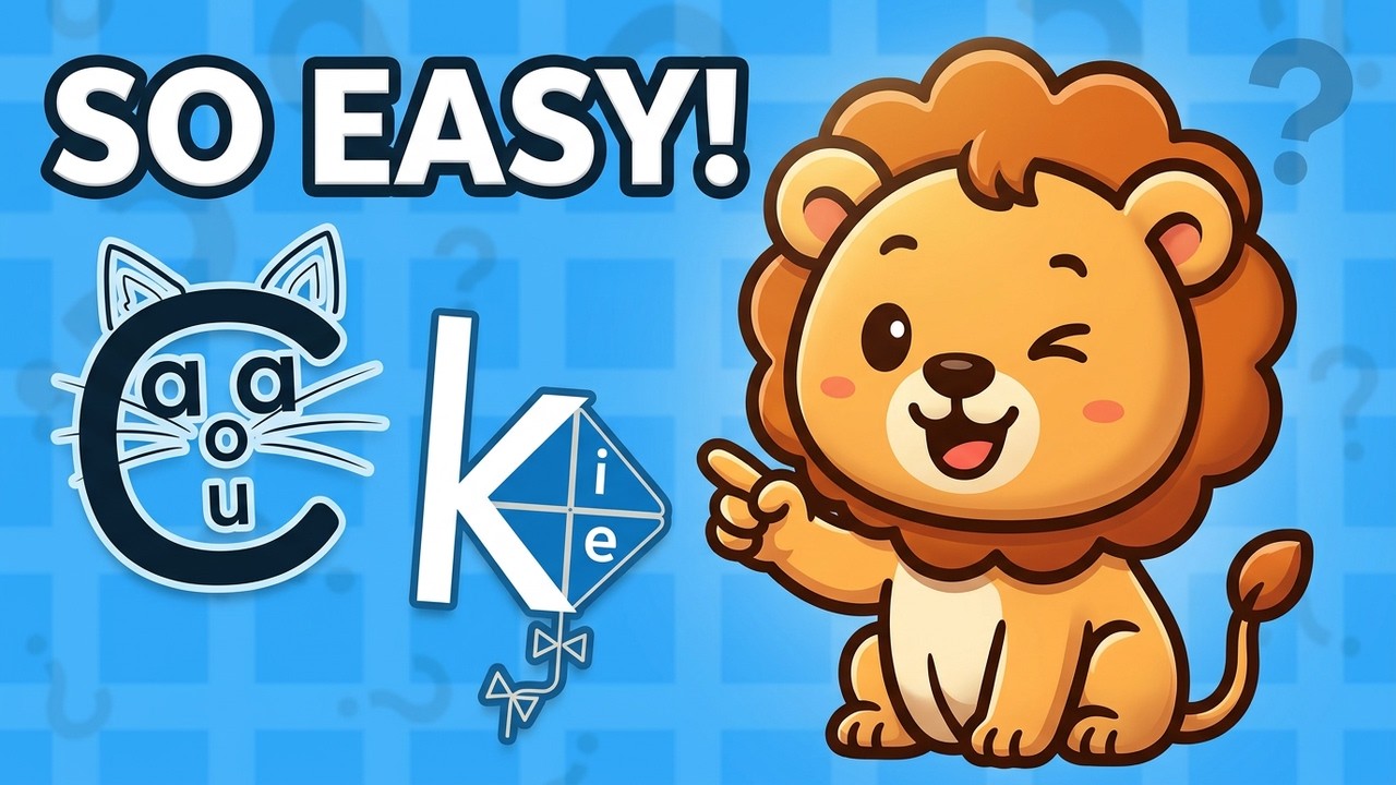 Echo the Lion Teaches the C and K Spelling Rule | Fun Phonics Song for Kids!