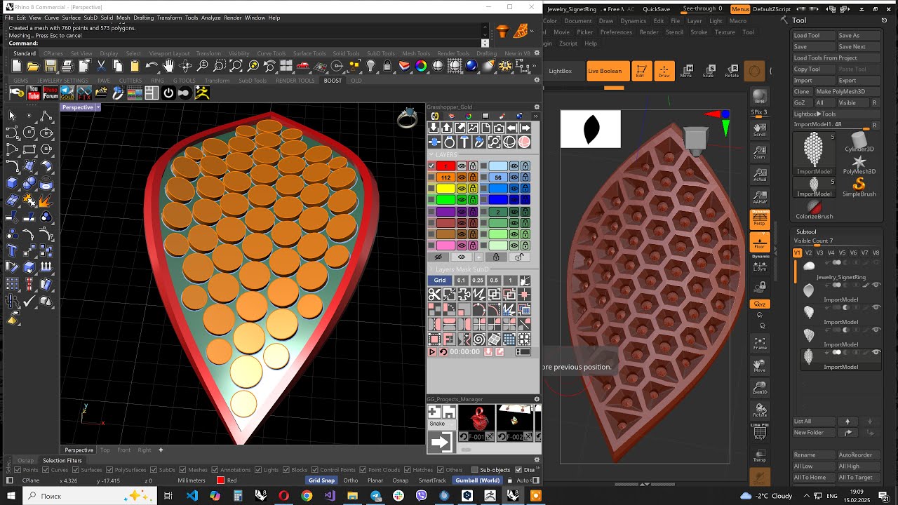 Jewelry Design Software 3D Mac CAD Grasshopper Gold  ZBrush To Rhino
