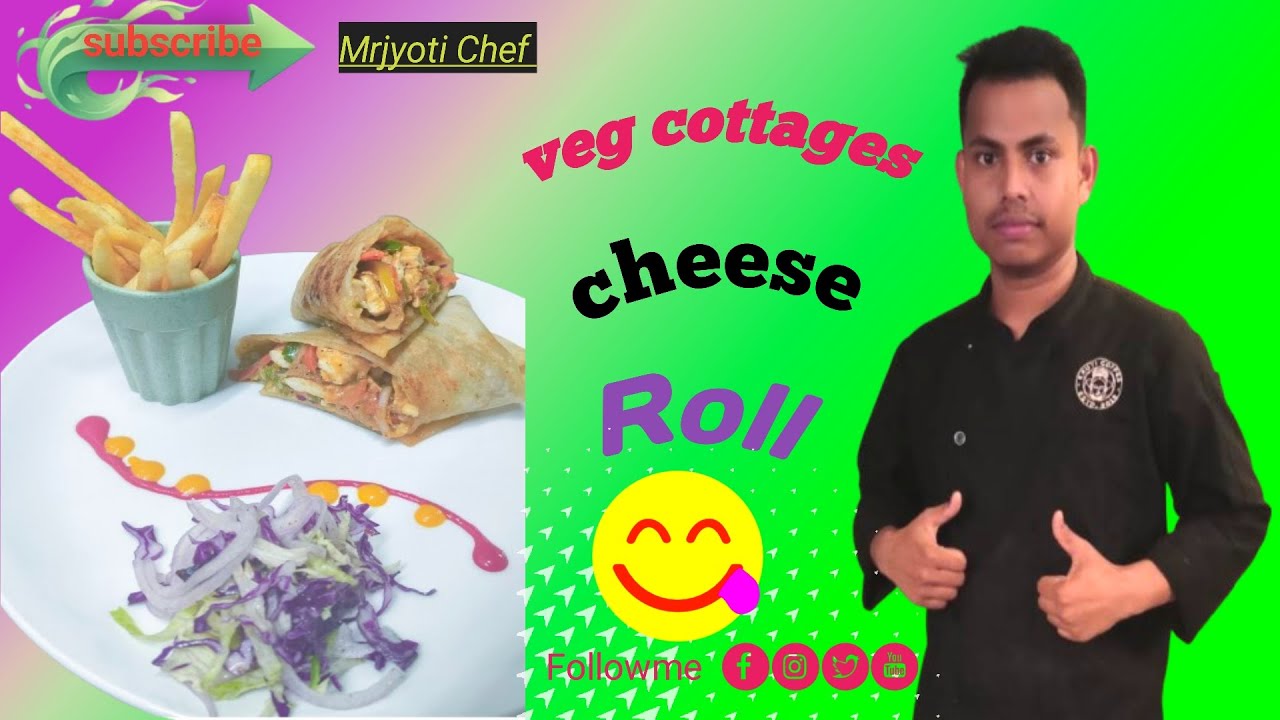 Veg cottages cheese Wrap 🌯 Veg cottages cheese 🧀 veg cottages cheese Roll 🌯