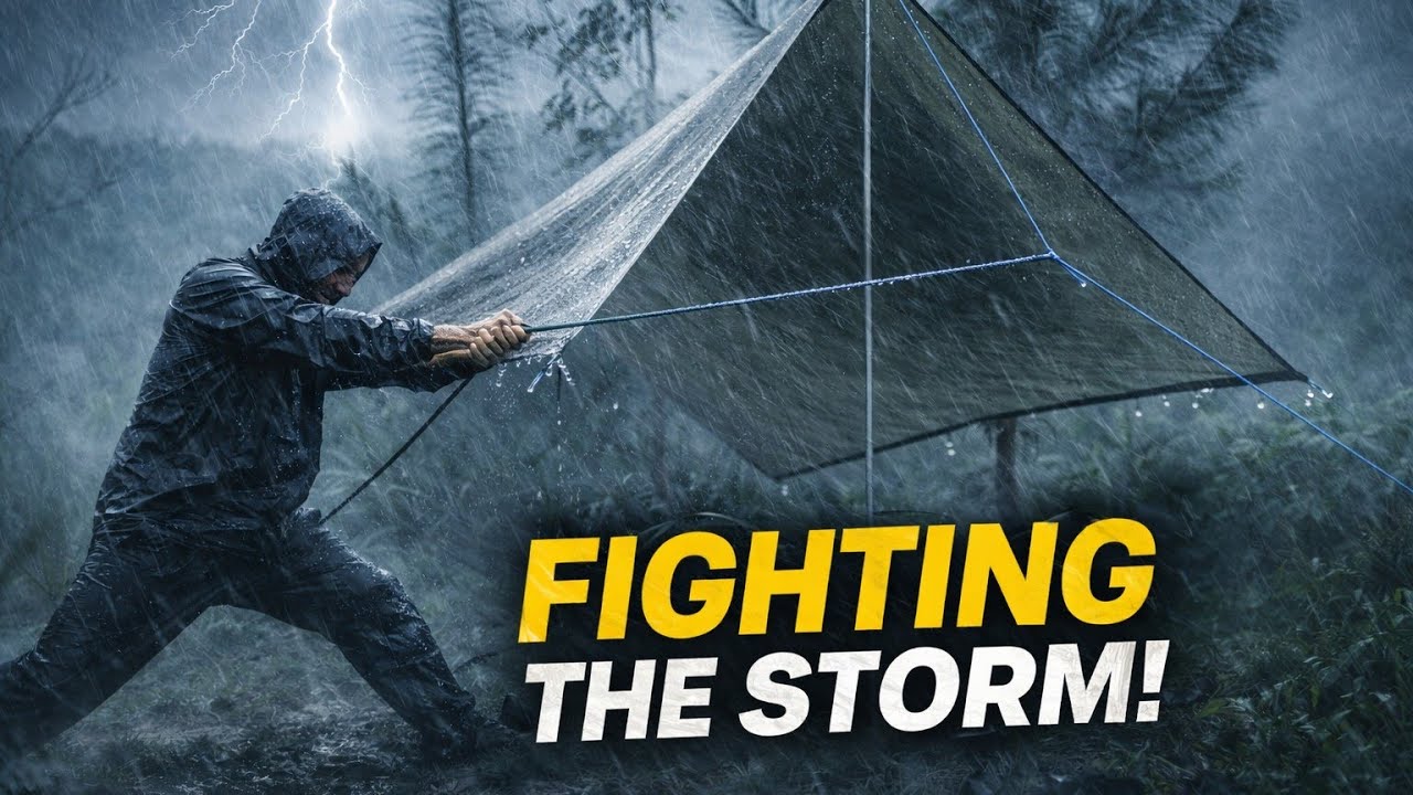 Peaceful Solo Camping in Evening Rain | Calm Night Ambience