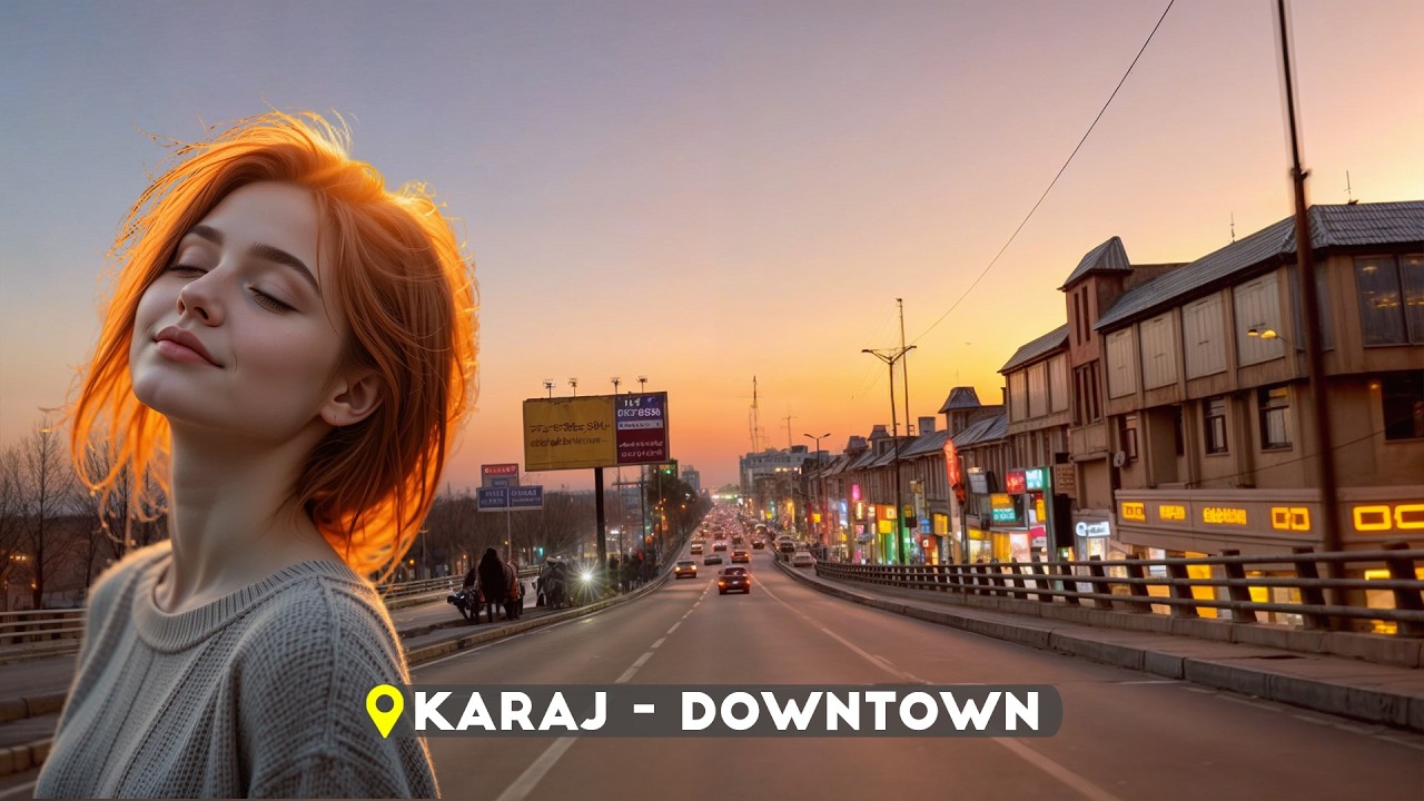 Golden Hour Drive Through Karaj’s Downtown | Scenic Iran in 4K