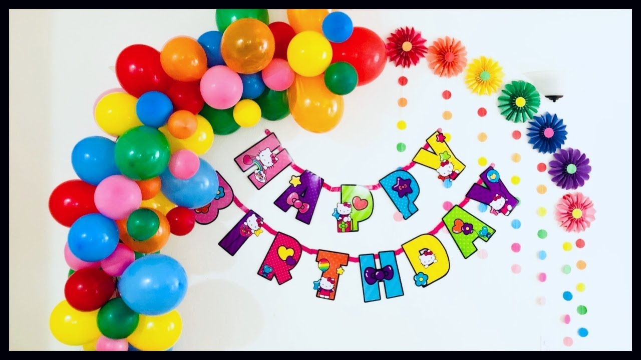 Birthday Decoration Ideas / Easy Birthday Decoration At Home / Party Decoration - Party decorations