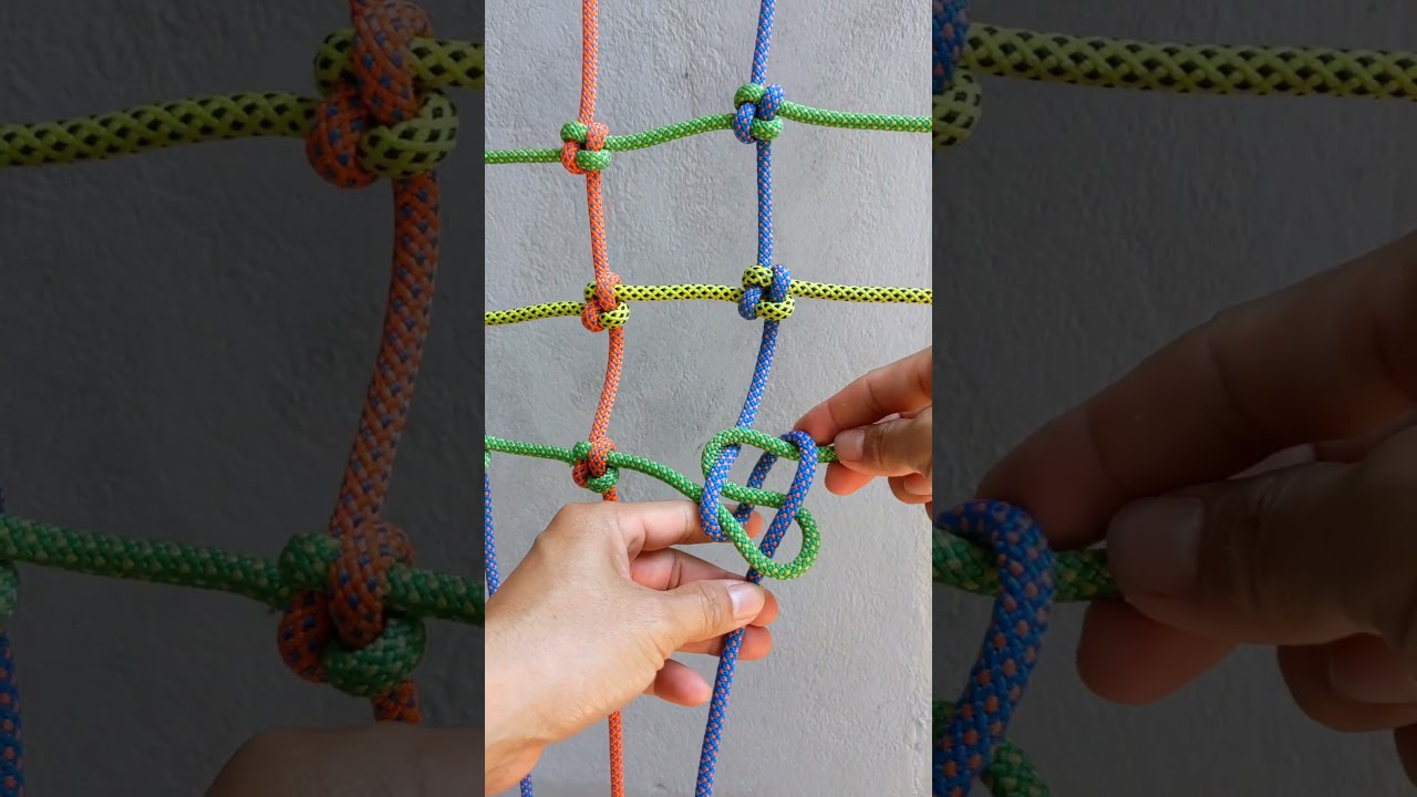 Climbing Net/ Cargo Net/ Tying Crown Knot. #knots #shorts