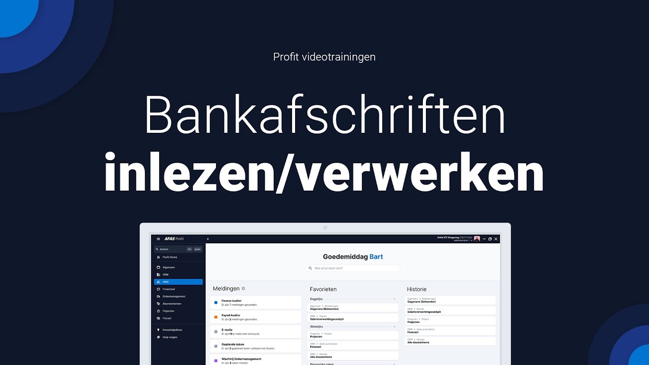 Bankafschriften inlezen/verwerken