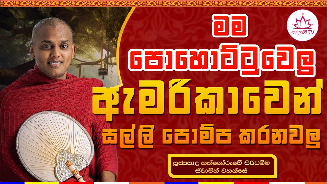මම පොහොට්ටුවෙලු..ඇමරිකාවෙන් සල්ලි පොම්ප කරනවලු | Sadaham TV | Kathnoruwe Siridhamma