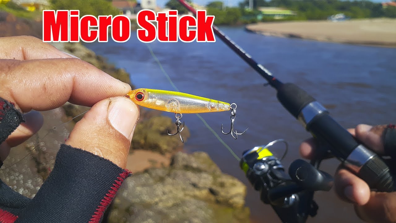 Já viu Micro Stick? Ultra Light pescaria nas pedras da barra