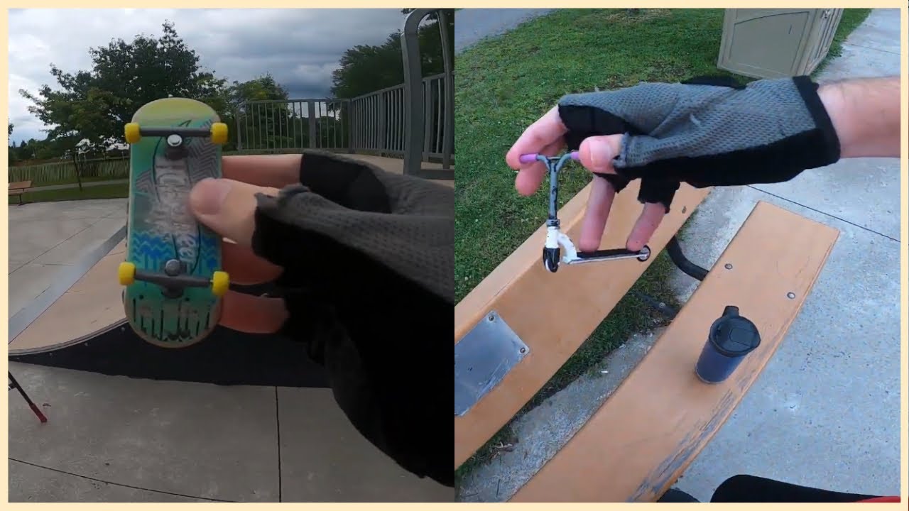 Fingerboarding and finger scootering at the skatepark | Vlog