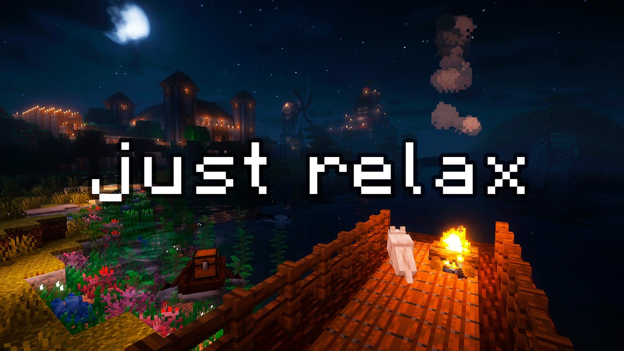 close your eyes and try to sleep... (minecraft music & crickets, wind)