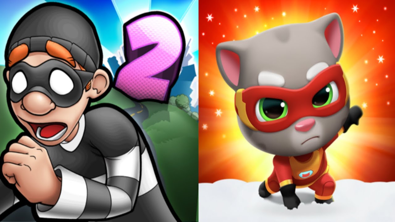 Robbery Bob 2 vs Talking Tom Hero Dash New Update Gameplay Android,ios Part 53