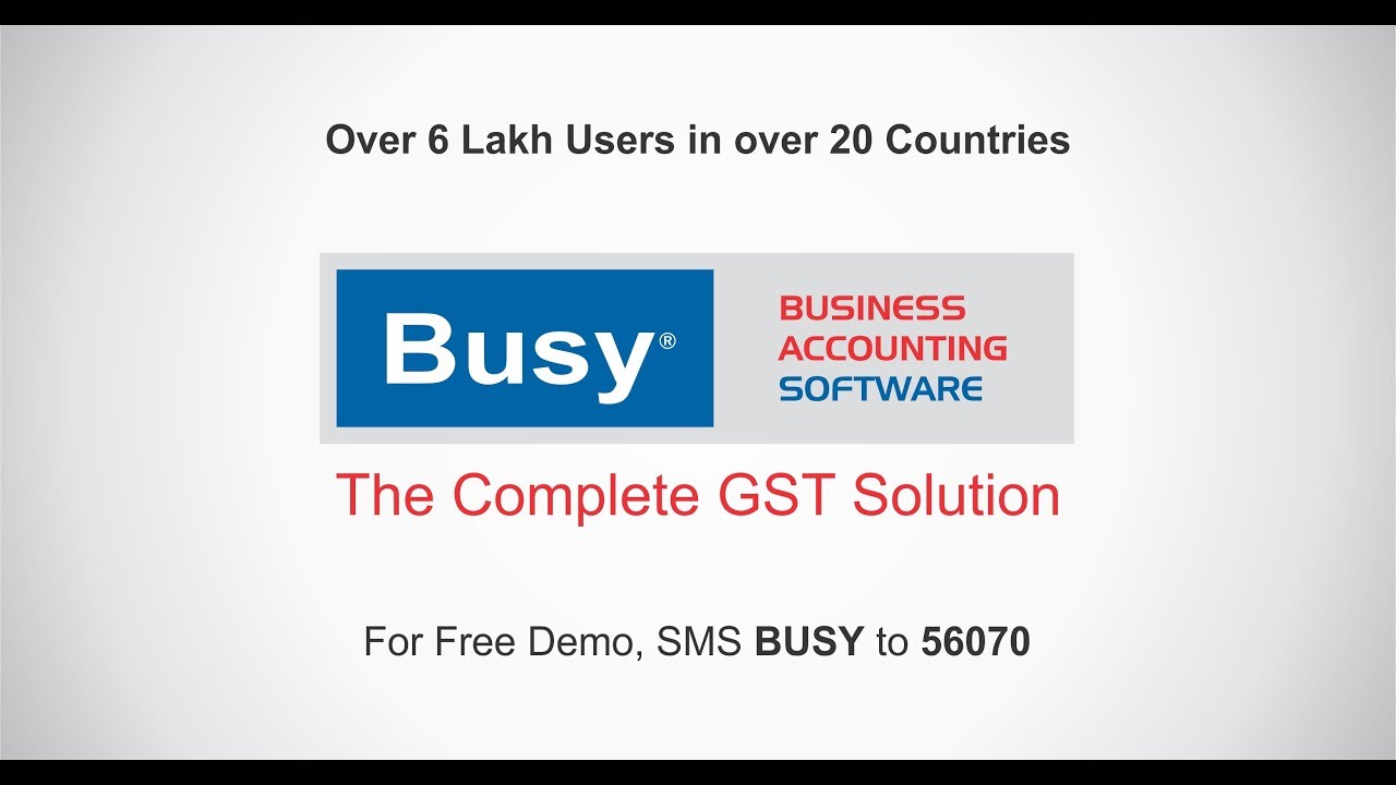 BUSY 21 Accounting Software - The Complete GST Solution | BUSY 21 | English