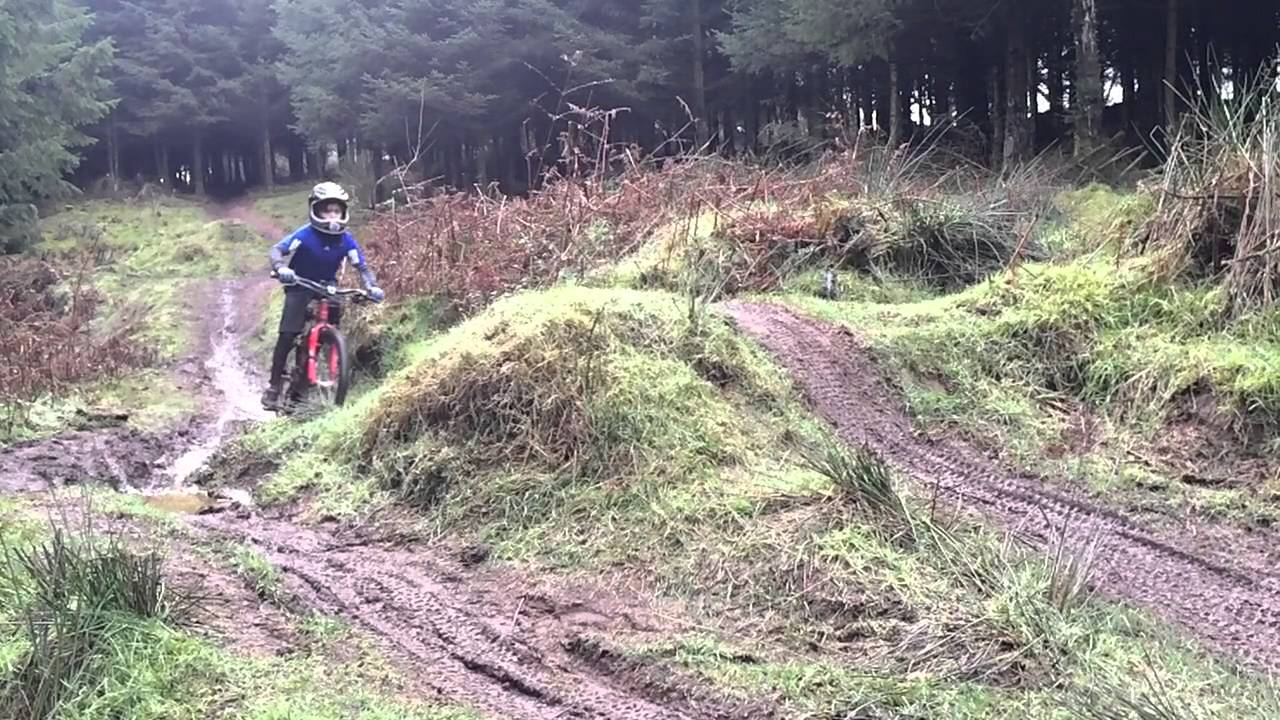 Triscombe MTB DH Trails Quantocks Charlie age 10 learning to jump