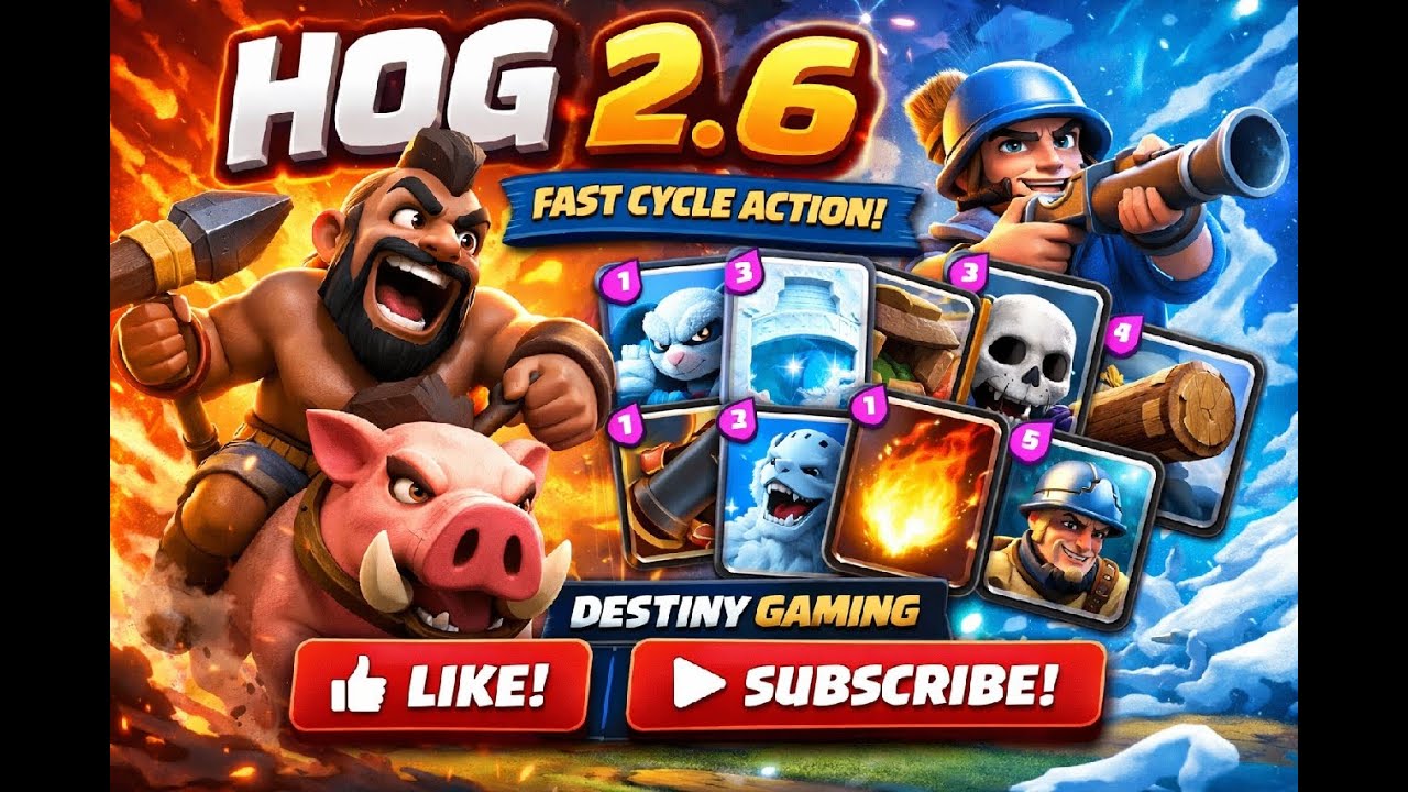 “HOG 2.6 LIVE 🔥 Pro Gameplay | Fast Cycle Mastery | Road to Top Ladder | Clash Royale Live”