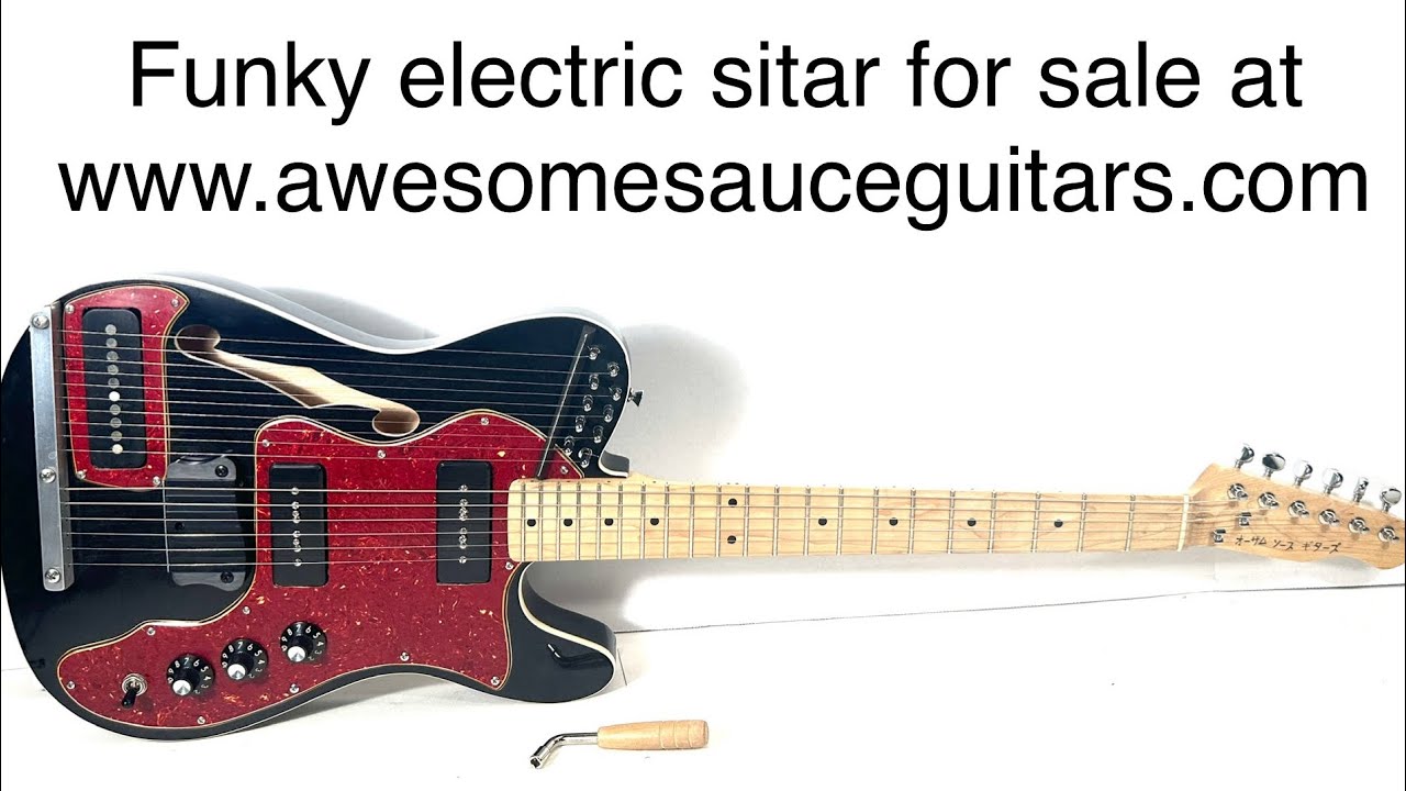 Funky electric sitar telecaster for sale at awesomesauceguitars.com