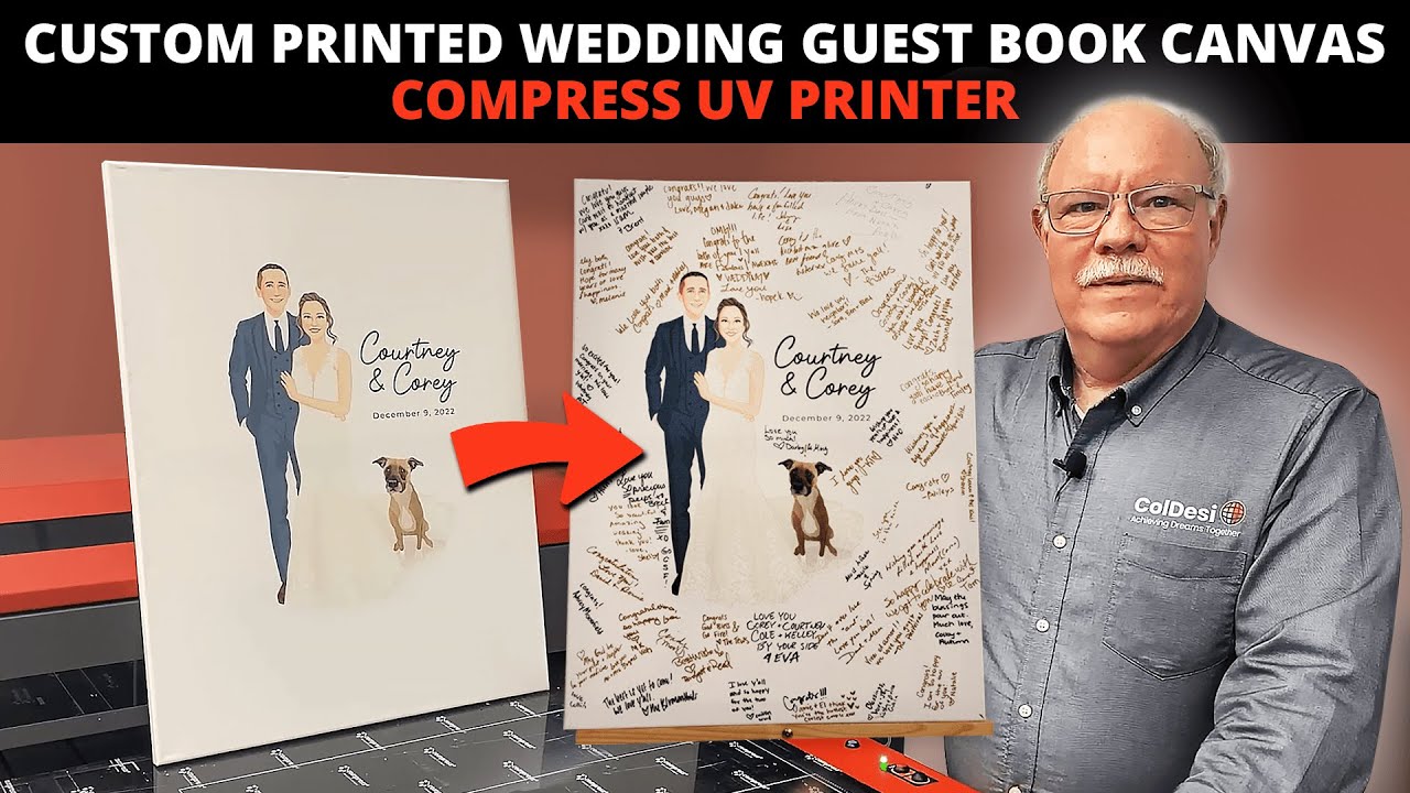 Custom Printed Wedding Guest Book Canvas | Compress UV Printer