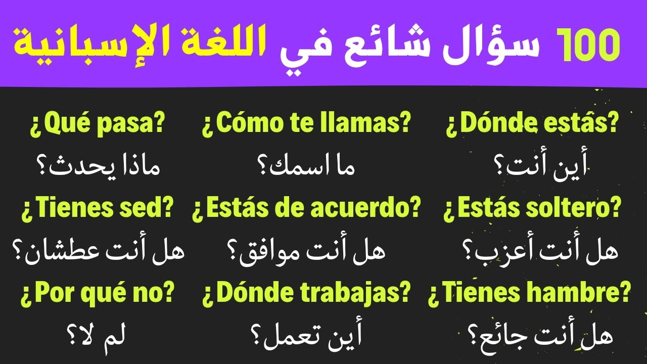 إذا تعلمت هذه الأسئلة فلن تجد صعوبة في طرح أي سؤال على الإسبان #تعلم_اللغة_الاسبانية #learn #spanish