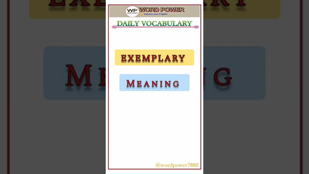 Exemplary meaning #vocabulary #englishvocabulary #dailyvocabularywords #english #newenglishwords