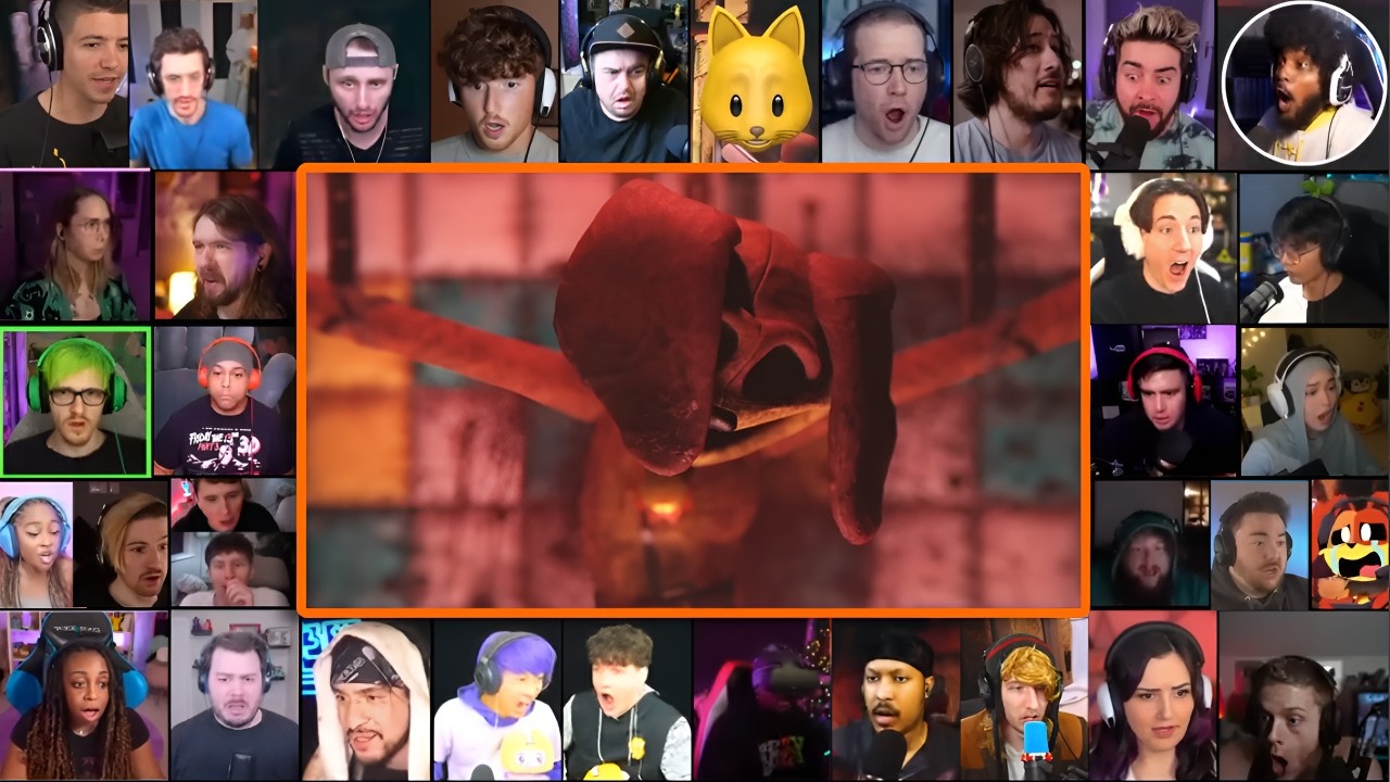 Poppy Playtime: Chapter 3 - Meeting Dogday and Dogday chase scene (REACTION MASHUP)