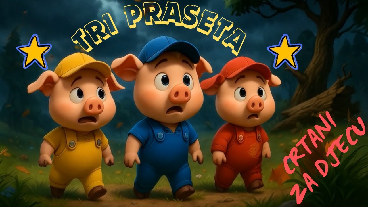 Tri praseta / Tri pra&scaron;čića - crtani za djecu - basne i bajke za djecu