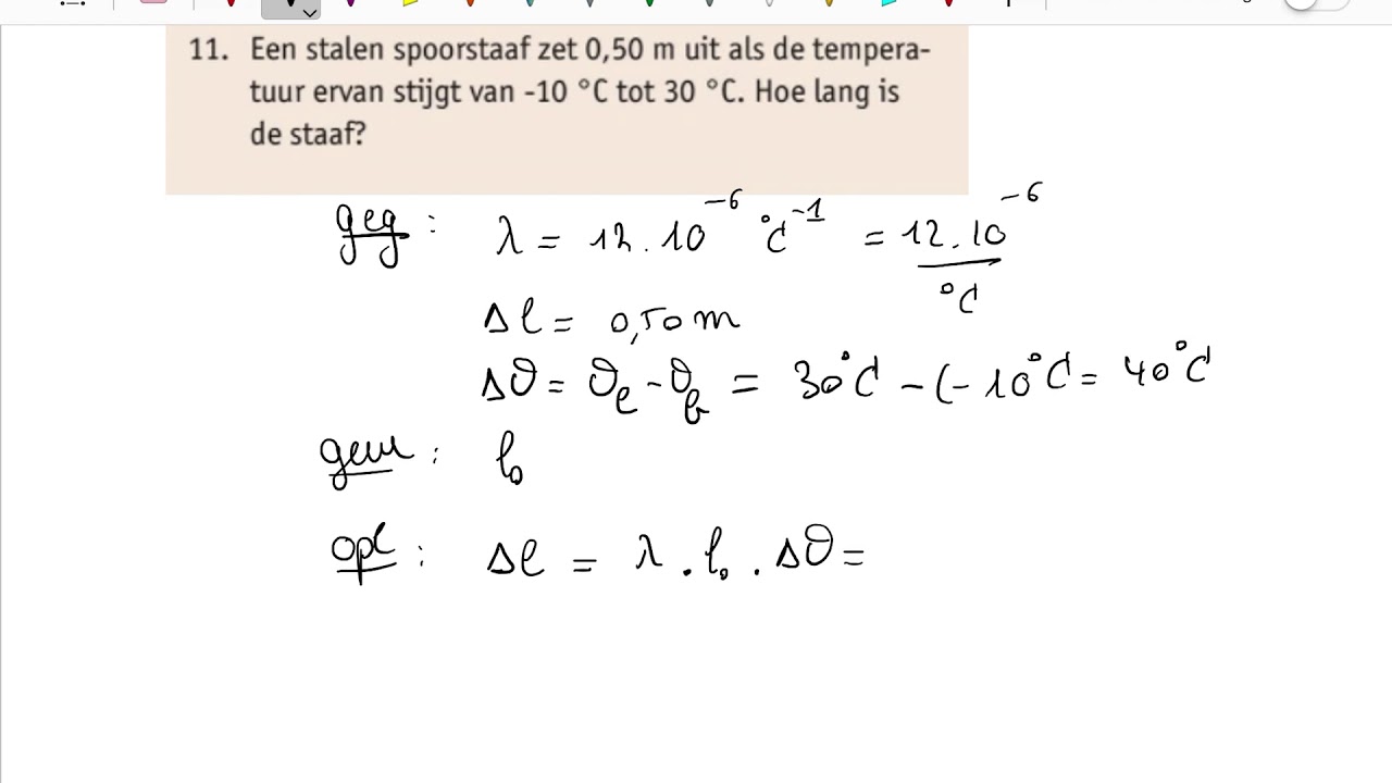 Oefeningen vraagstukken: Deel 4 materie - thema 3 thermische uitzetting R1O11