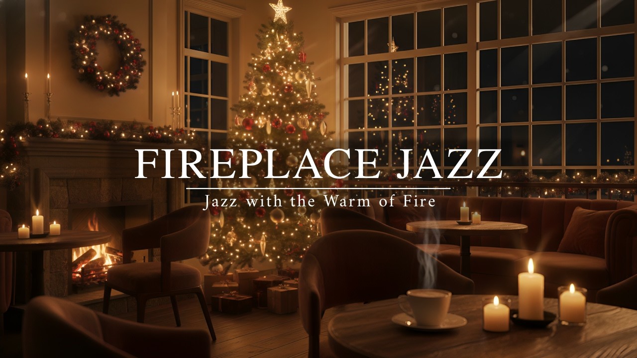 Midnight Jazz with Warm Fireplace Christmas | Velvet Jazz