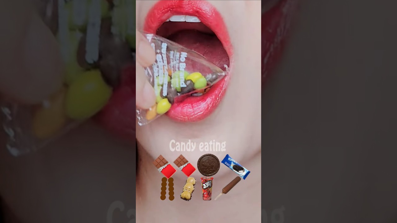 ASMR CHOCOLATE EMOJI FOOD ice cream kohakuto chocolate mukbang eating sounds