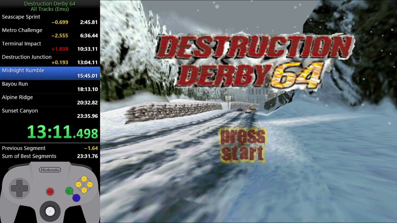 Destruction Derby 64: All Tracks - 20:13.24 IGT [EMU] *WR*