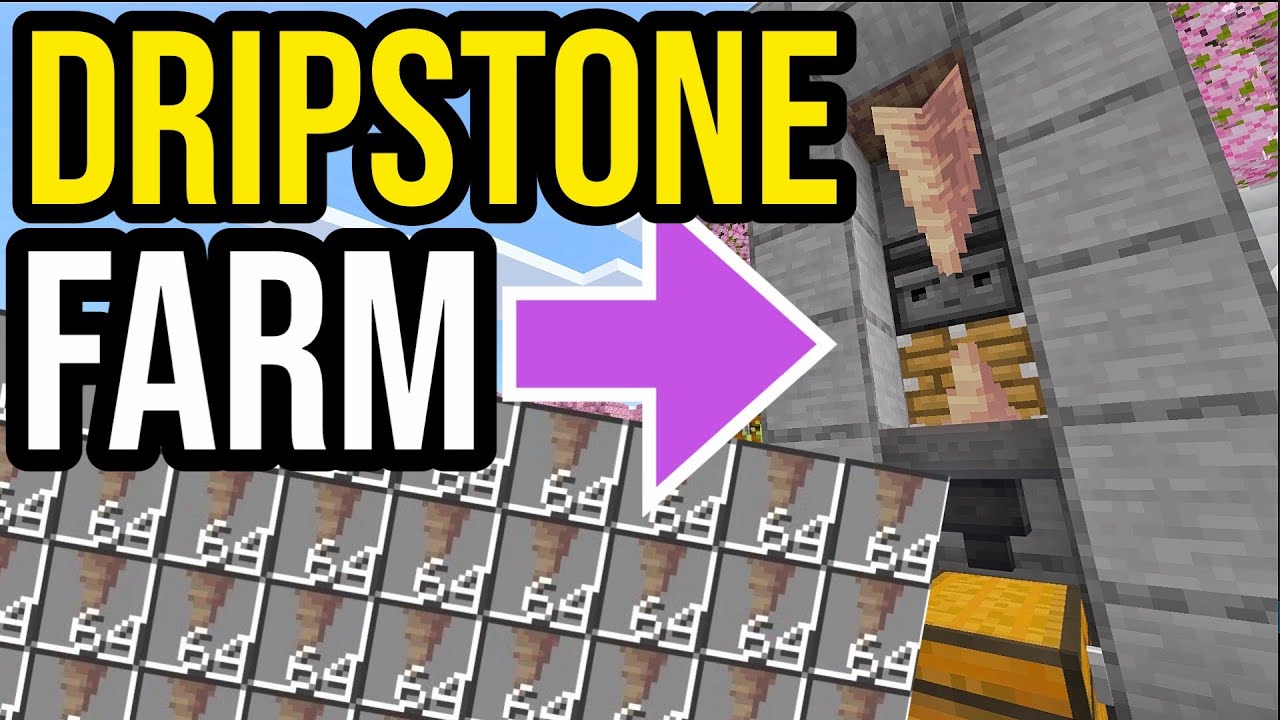 Easiest Automatic DRIPSTONE FARM iN Minecraft Bedrock & Java!