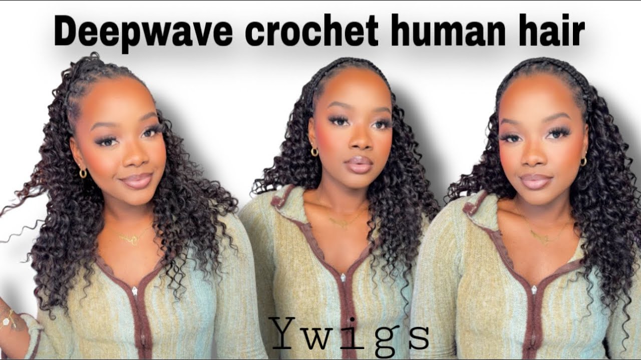 New crochet human hair ‼️Install and Styles| Deep wave crochet Hair Install Ft Ywigs