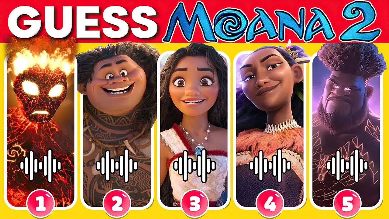 Guess The Moana 2 Movie We're Back Characters by Voice 🌊🏝️🌺| Moana 2 Trailer Songs Quiz |Great Quiz