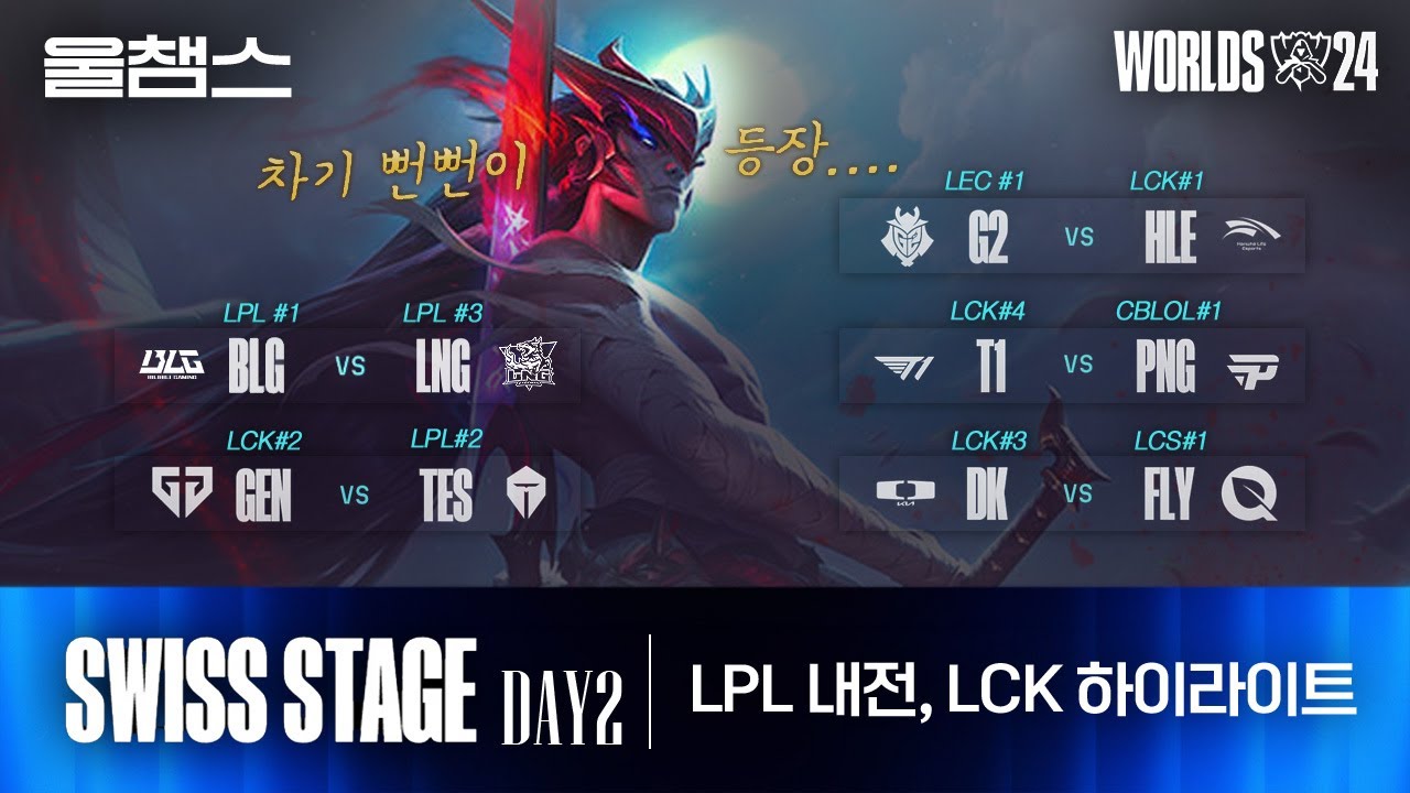 2라운드 하이라이트│Swiss Stage Day2│2024 Worlds│울프와 함께 보는 롤드컵