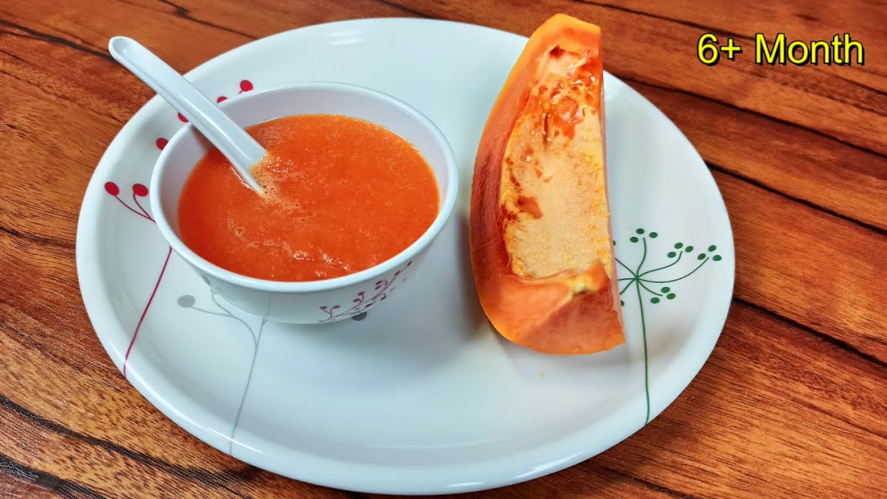 Papaya Puree for Baby 6 Months #Puree #PapayaPuree #Shorts #YouTubeShorts #BabyFood