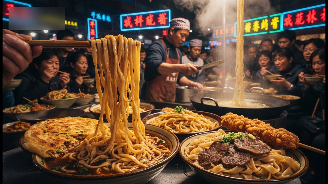 China Street Food Tour: Noodle Masters, Knife-Cut Noodles, Beef Hot Pot + Crispy Pancakes