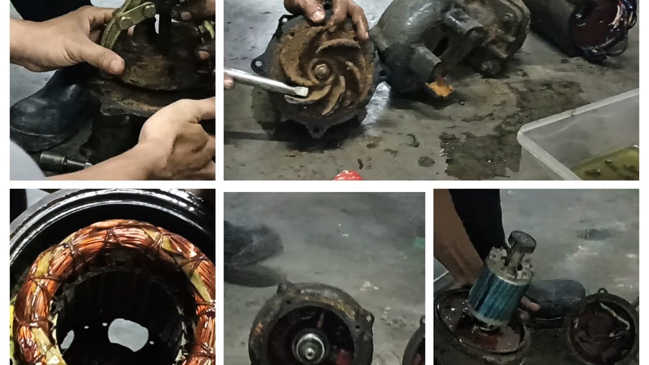 begini isi pompa sewage , urutan bongkar submersible pump 1.5 kw