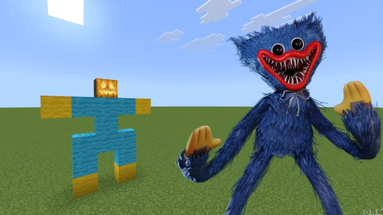 @What if I Spawn Huggy Wuggy in MINECRAFT PE?